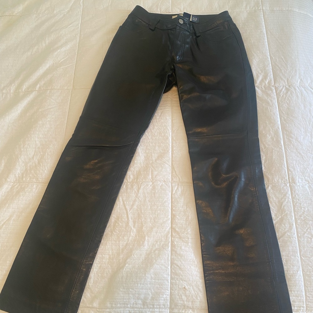 Gap vintage Y2K black leather pants